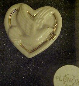 Lenox heart shape pin with peace dove