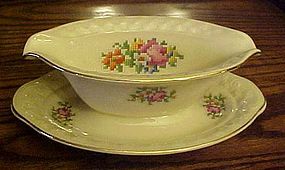 Taylor Smith Taylor Petit-Point Bouquet Gravy boat