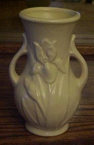 Shawnee white matte glaze iris vase USA