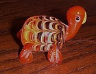 Hand blown art glass turtle paperweight figurine
