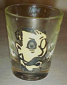 Vintage roving eye shot glass "I say jolly what?"