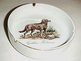 Vintage Golden Retriever porcelain ash tray