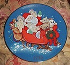 1996 Christmas Plate Santa in dreamsicle land