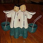 Vintage Asian couple double planter