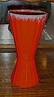 Vintage tall orange drip flower vase