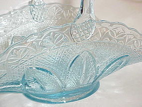 Princess House ice blue brides basket by Fenton