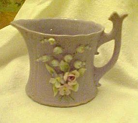 Lefton lavender bisque creamer applied florals Harro's