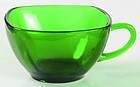 Fire King forest green Charm square cup