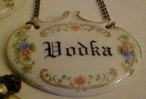 Vintage floral porcelain liquor necklace tags ITALY