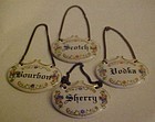 Vintage floral porcelain liquor necklace tags ITALY