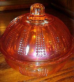 Diamond Point Columns Marigold carnival powder jar