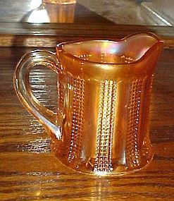 Old diamond point and columns marigold carnival creamer