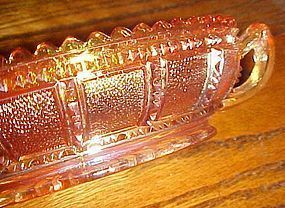 Imperial Beaded Block marigold carnival  pickle dish