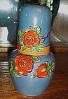 Antique hand painted lusterware tumble up relief roses