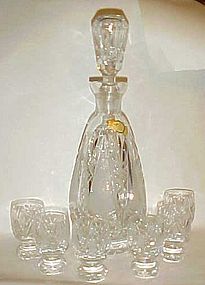 Imperlux Amphora  cut crystal liquor decanter n glasses