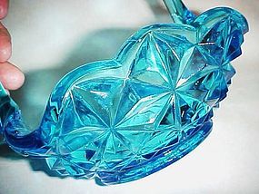 Indiana blue Monticello glass flower basket