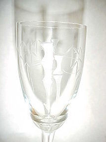 Noritake Sasaki crystal Bamboo pattern  Sherry glass