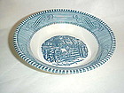 Currier and Ives blue and white dessert bowl by Royal