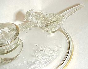 Vintage Jeanette glass  pheasant candleholder