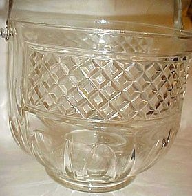 Vintage Shepherd's Plaid crystal clear glass ice bucket