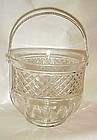 Vintage Shepherd's Plaid crystal clear glass ice bucket
