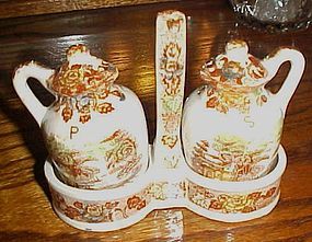Nasco mountain woodland salt pepper shakers and caddy