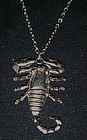 Vintage  silver tone scorpion Scorpio necklace
