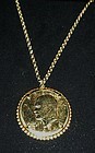 1974 Gold plated Eisenhower Dollar pendant