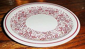 Iroquois china 6 5/8  plate red band and red floral