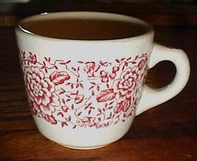 Iroquois restaurant cup pattern 49 red floral band