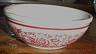 Iroquois soup cereal bowl red band and flowers transfer