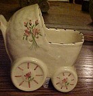 Vintage baby buggy carriage nursery planter hand pntd'