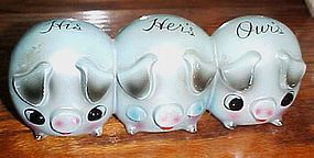 Vintage Ceramaster three pigs bank  His Hers and Ours
