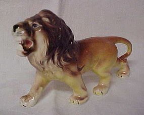 Vintage ceramic roaring lion figurine Japan