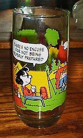 Camp Snoopy glass  No excuse for not being prepared