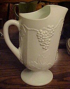 Indiana Milk glass Harvest pitcher