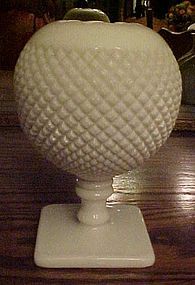 Westmoreland English hobnail milk glass footed ivy vase