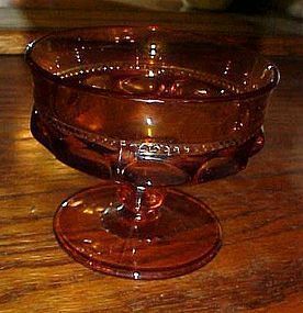Kings crown amber sherbert dessert glass