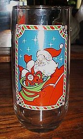 Pepsi Christmas Collection 1983 glass Santa in sleigh