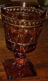 Indiana Glass Park lane 5.5  water goblet amber