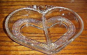 Duncan and Miller Teardrop divided heart relish dish