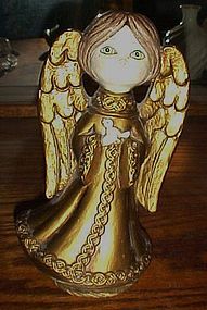 Vintage 60's 70's gold Musical angel plays Silent night