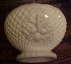 Westmoreland milk glass fruit bowl diamond with fruit