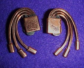 Vintage Renoir modernist copper earrings 1950's