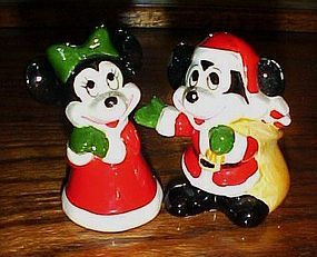 Disney Mickey and Minnie dressed as Santa Shakers