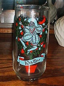 Tenth day of Christmas Pepsi glass Ten Lords a leaping