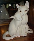 Vintage white liliac point siamese cats figurine