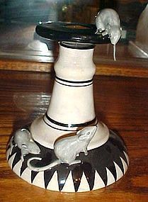 Dept  56 Rats  ceramic candle holder Halloween decor