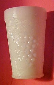 Hazel Atlas Anchor Hocking  milk glass grape tumbler