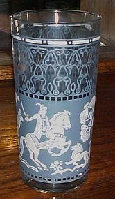 Hazel Atlas  blue and white Arabian Knights tumbler